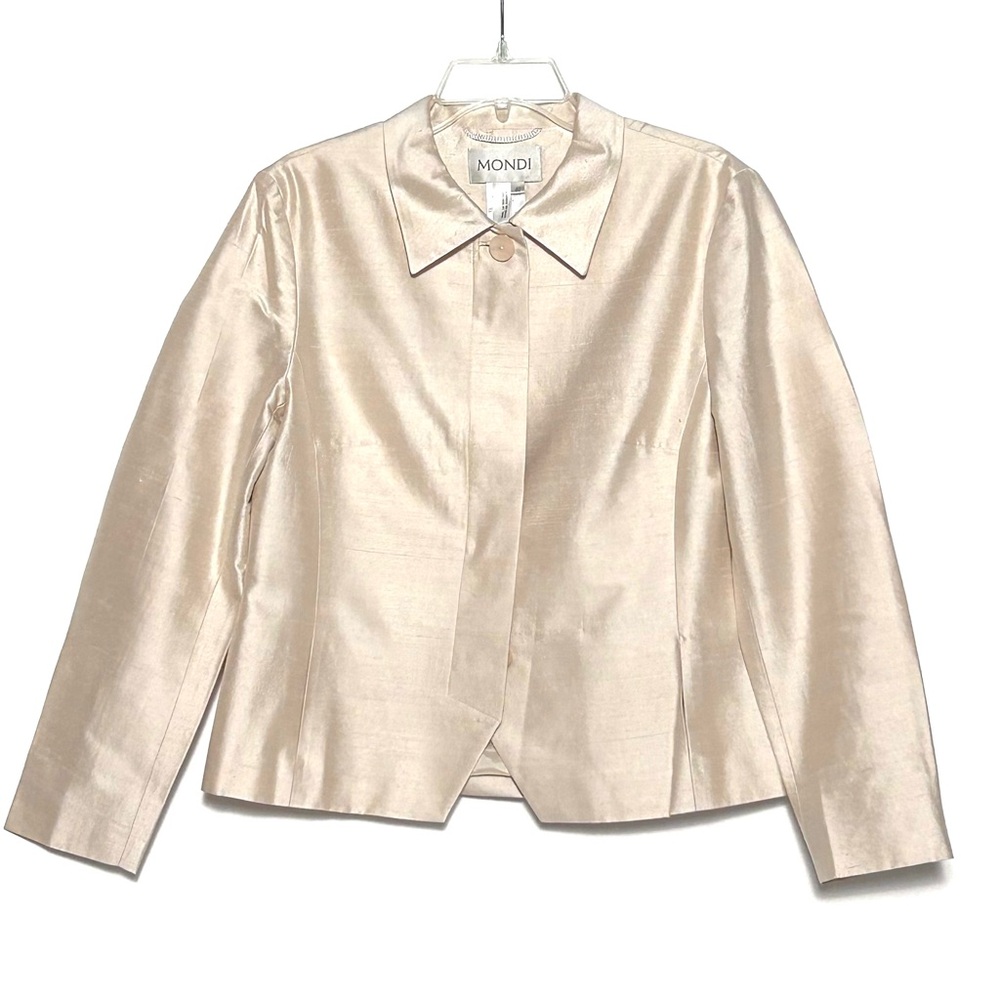 Mondi Champagne Silk Blazer Jacket